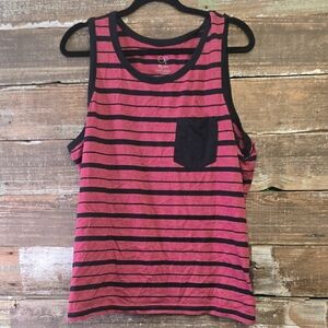 OP Purple and Black Striped Tank Top, Size 2X